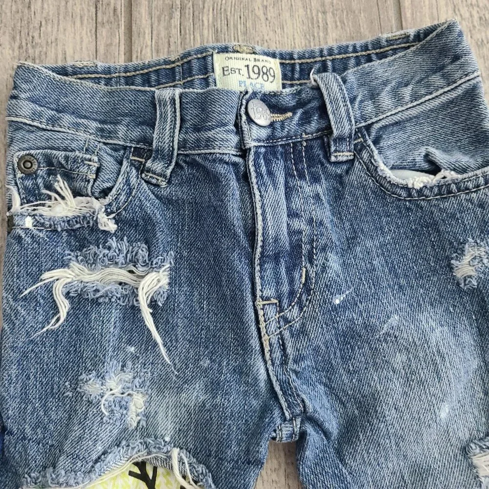🏷 3/$15 or 5/$20 The Children's Place baby Christmas blue jeans size 18-24M